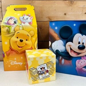 Vintage Disney Store Gift Box Set of 3 Mickey and Winnie the Pooh Collectable